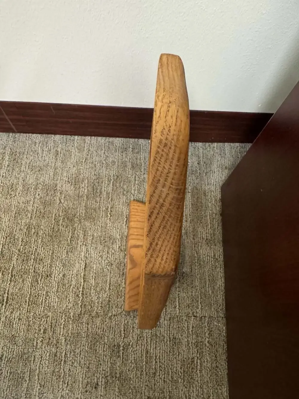 Vintage Oak Teardrop harp Shaped Wooden Earring Jewelry Display Stand